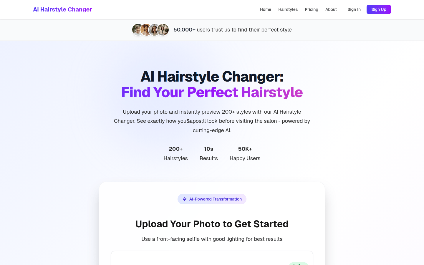 AI Hairstyle Changer product screenshot