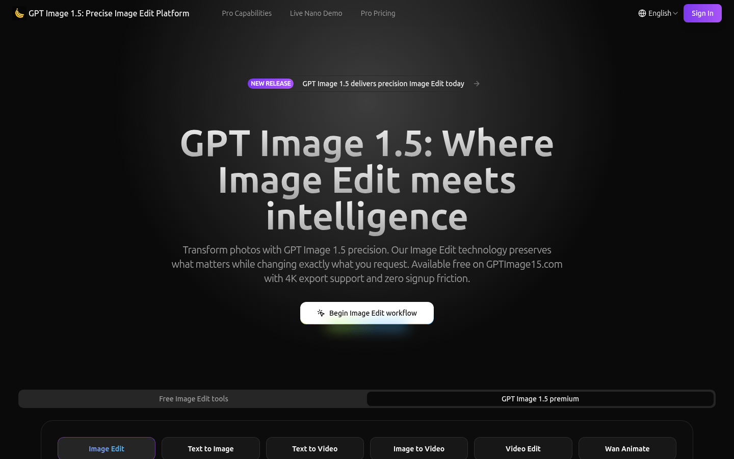GPT Image 1.5 product screenshot