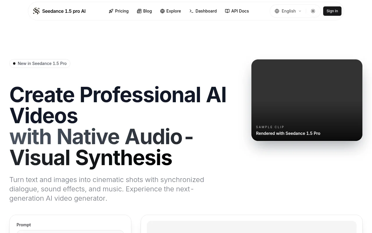 Seedance 1.5 Pro product screenshot
