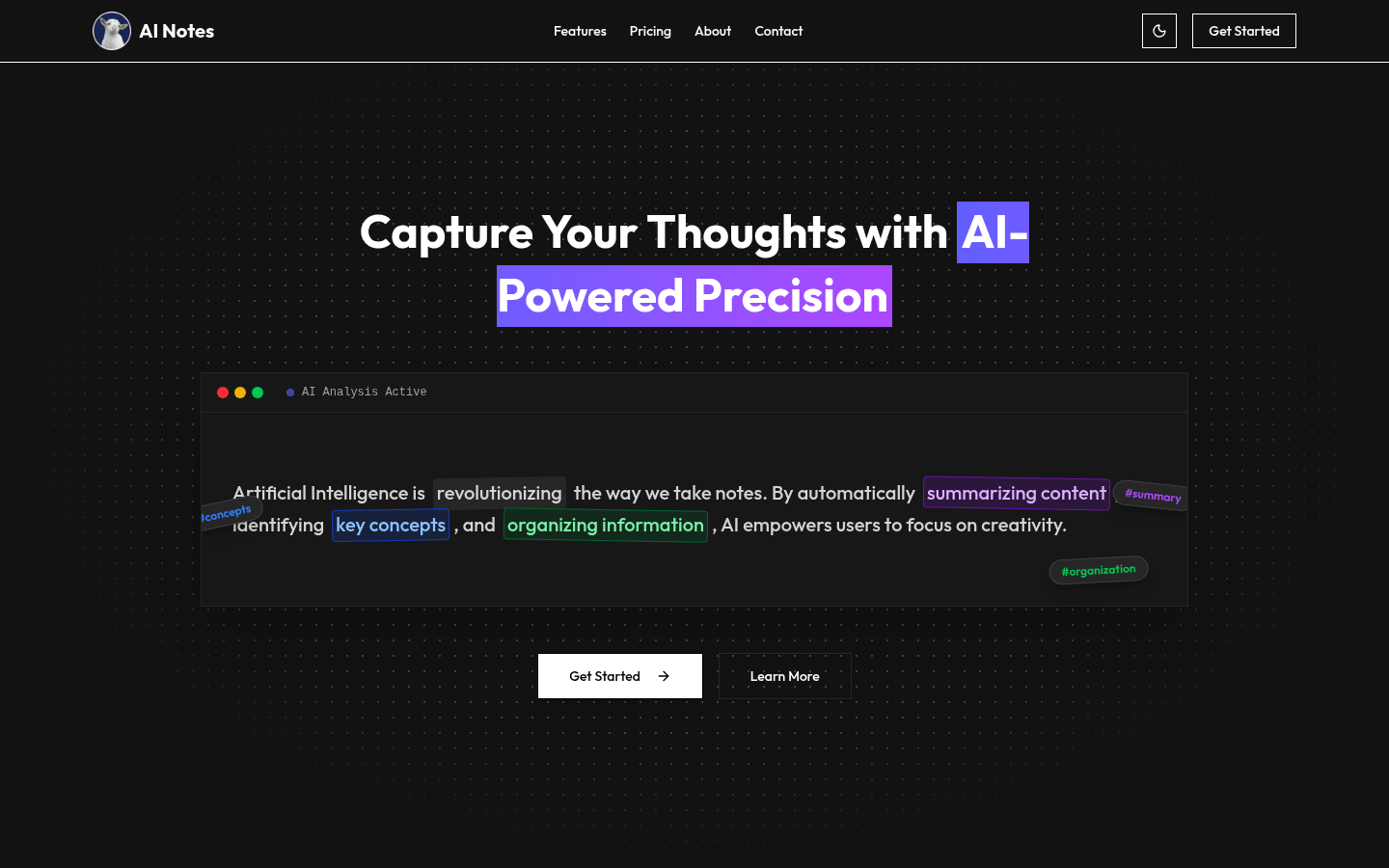 AI product screenshot