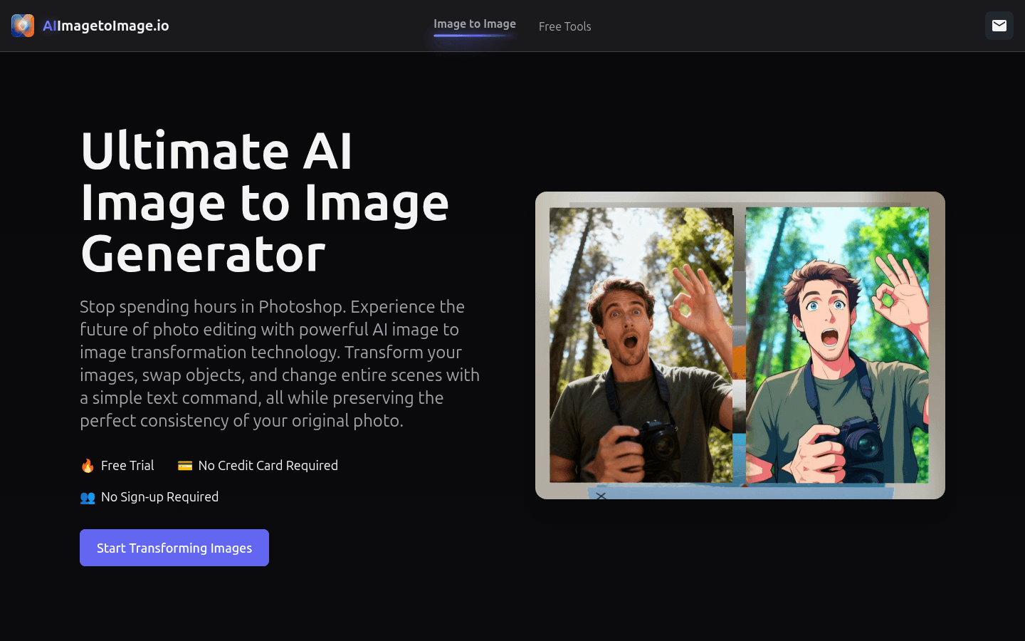FREE AI Image to Image Generator product screenshot