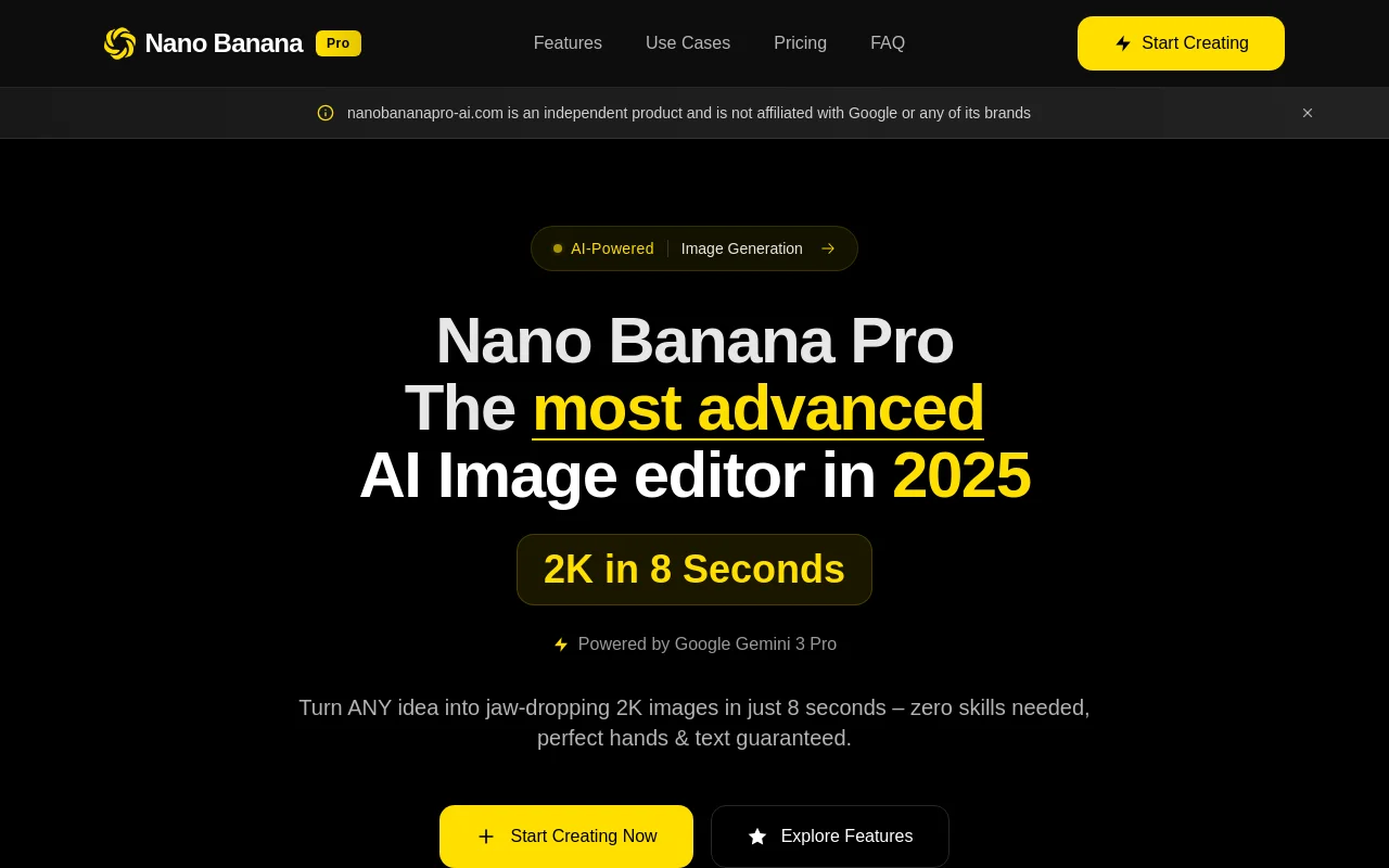 Nano Banana Pro product screenshot