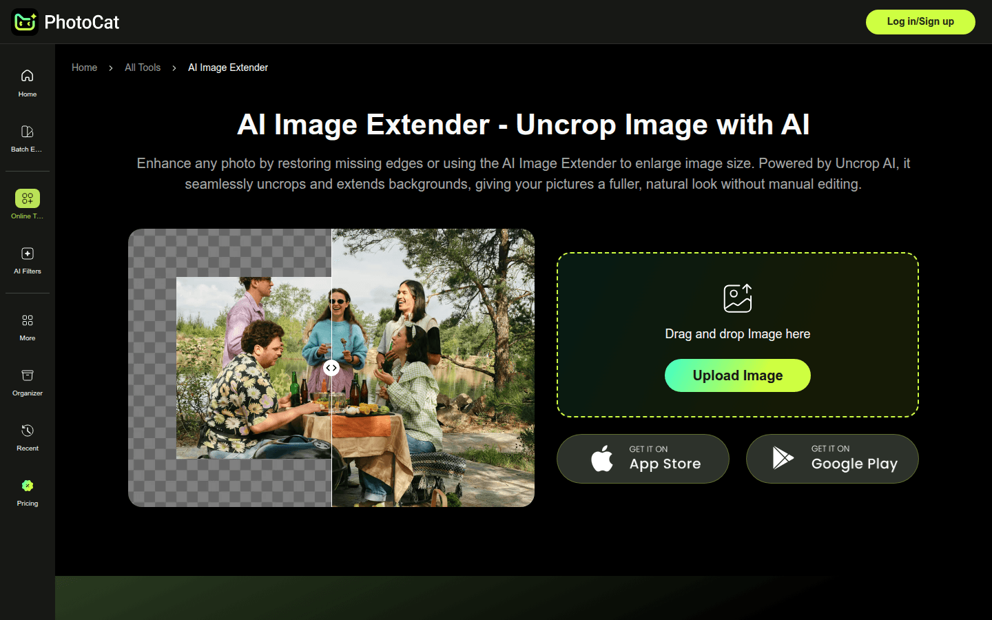 PhotoCat AI Image Extender product screenshot