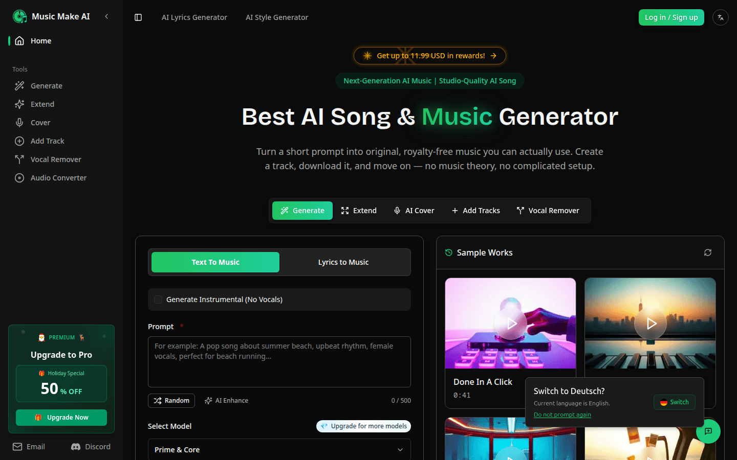 Music Make AI product screenshot