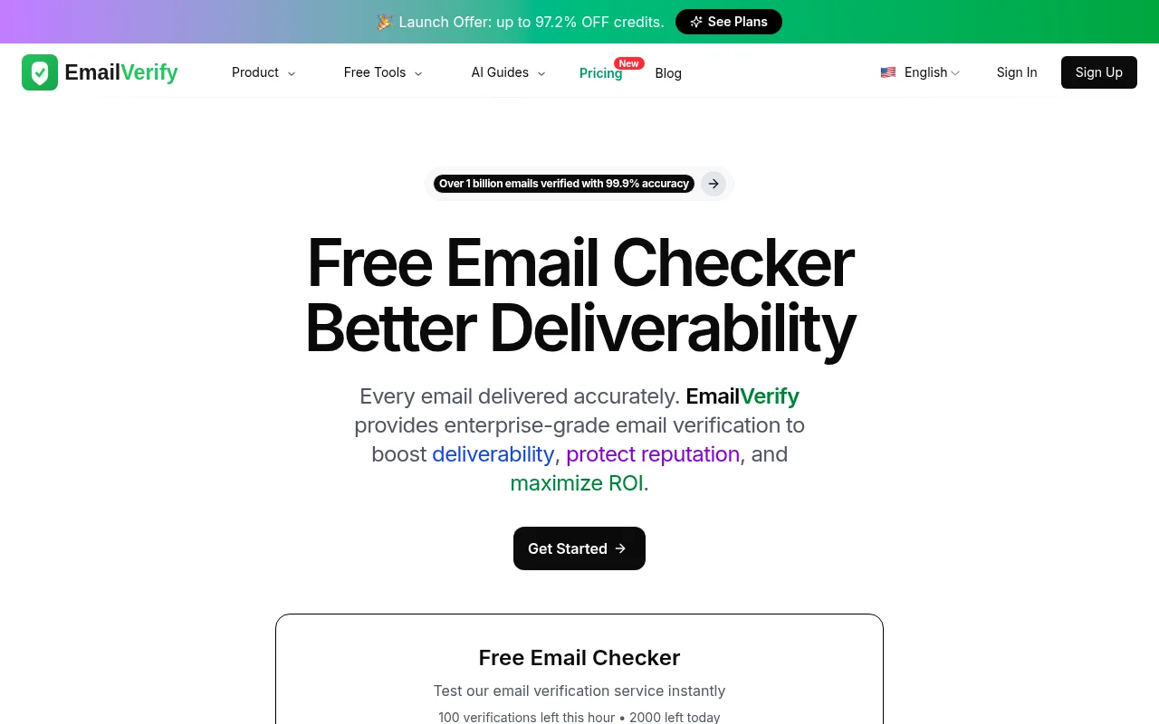 EmailVerify AI product screenshot