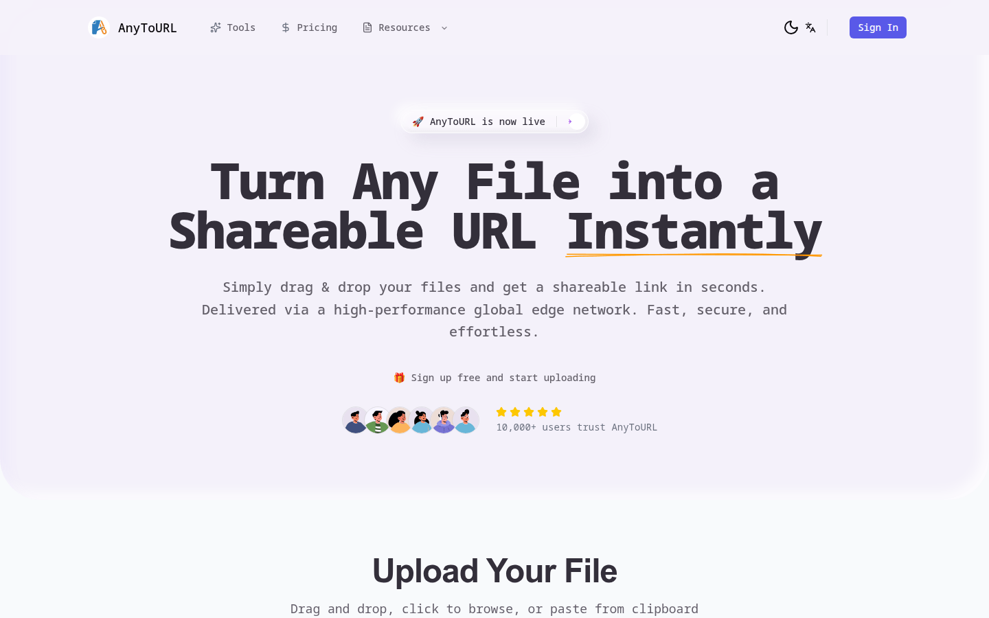 AnyToURL product screenshot