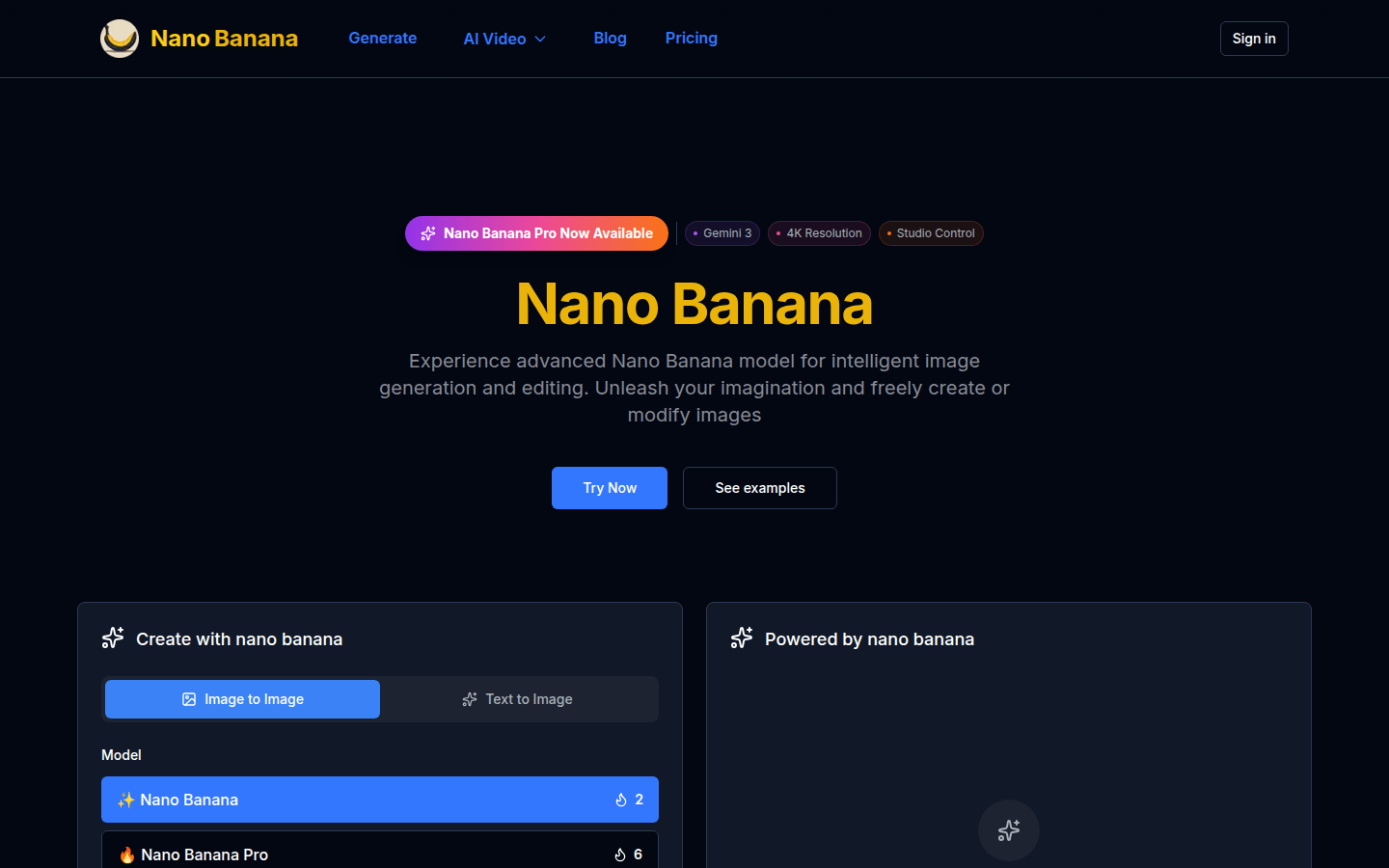 Nano Banana product screenshot