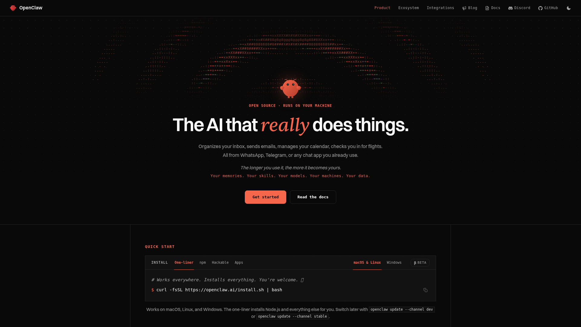 Clawdbot product screenshot