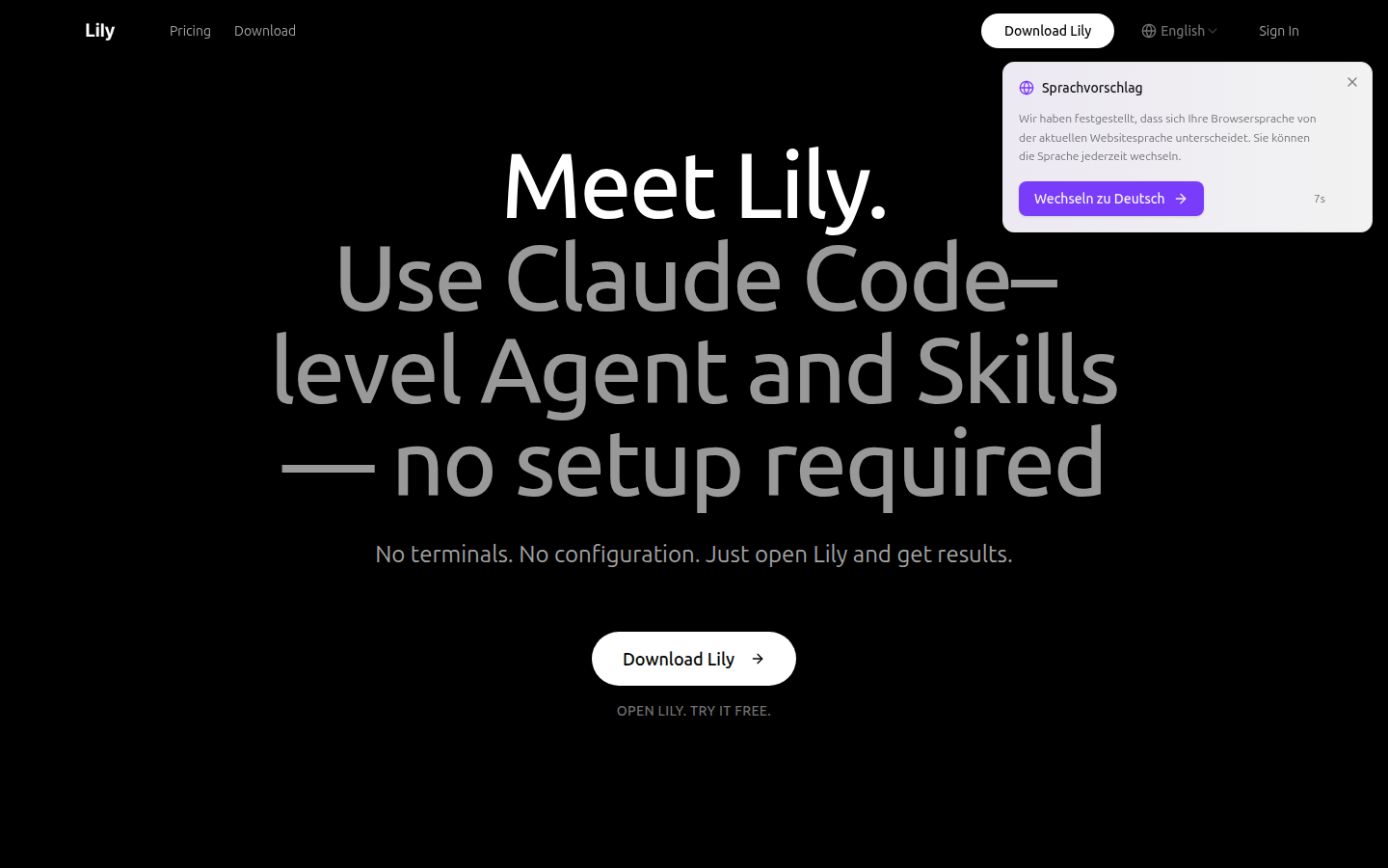 Lily product screenshot