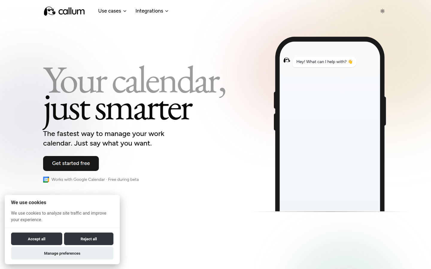 Callum product screenshot