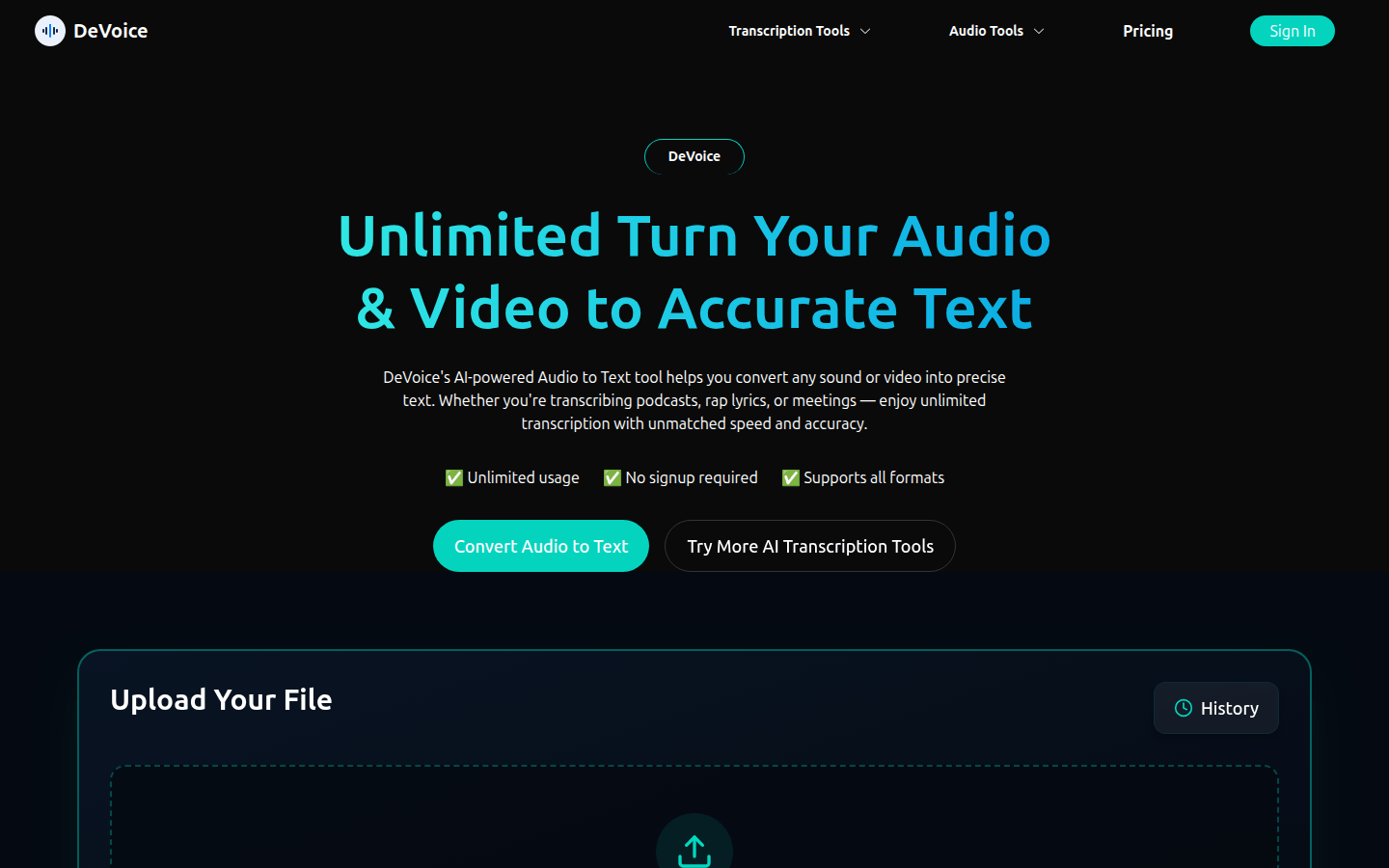 DeVoice product screenshot