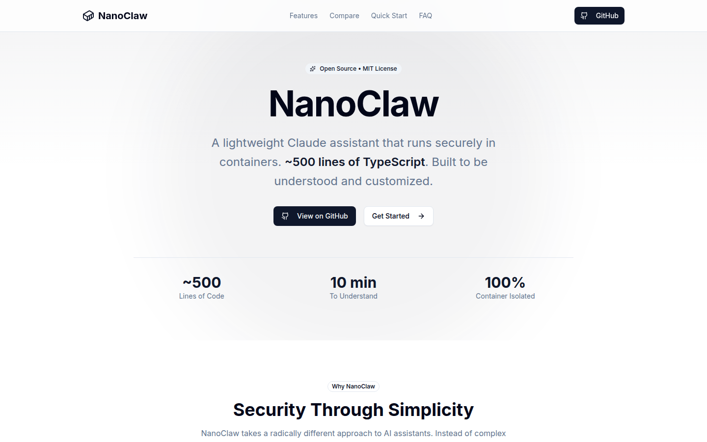 NanoClaw product screenshot