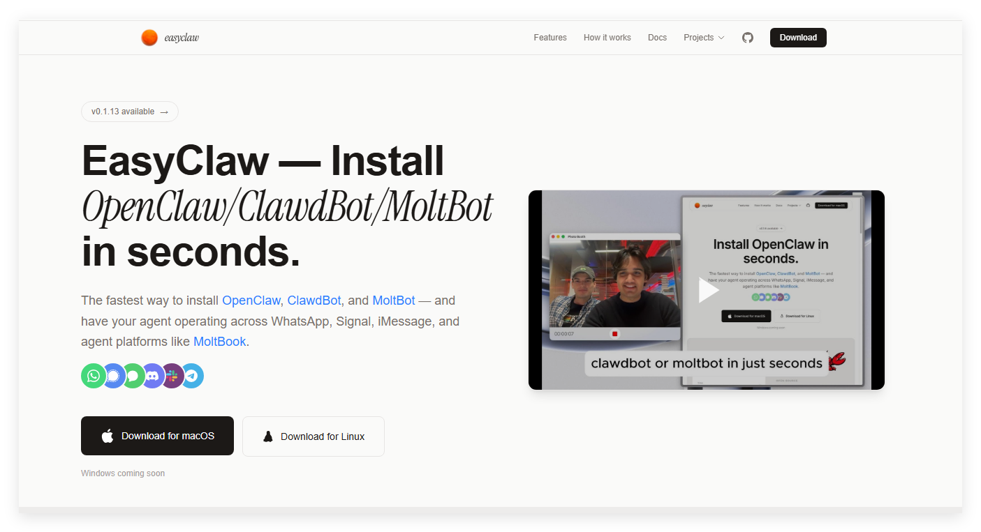 Easyclaw product screenshot