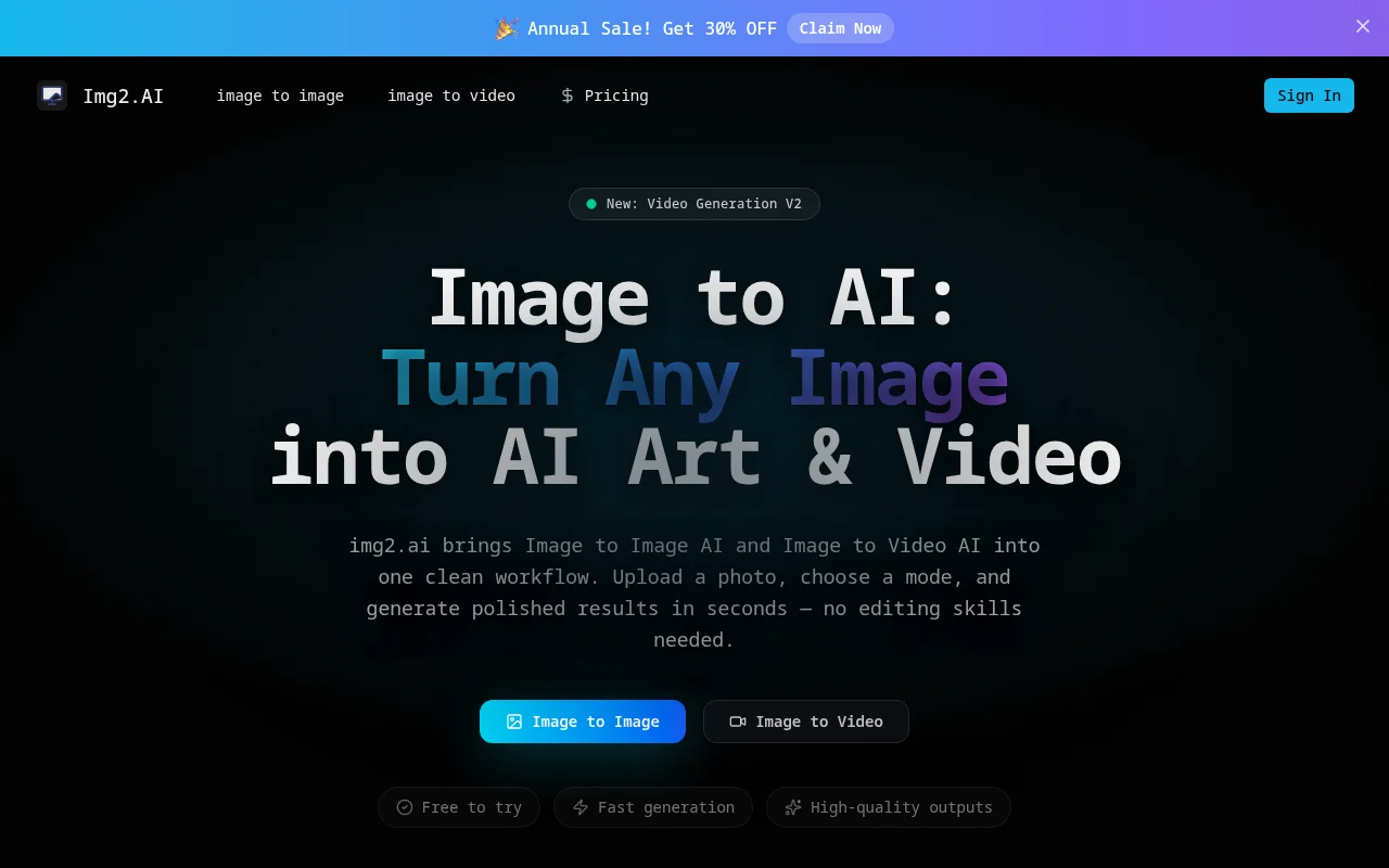 Img2.AI product screenshot