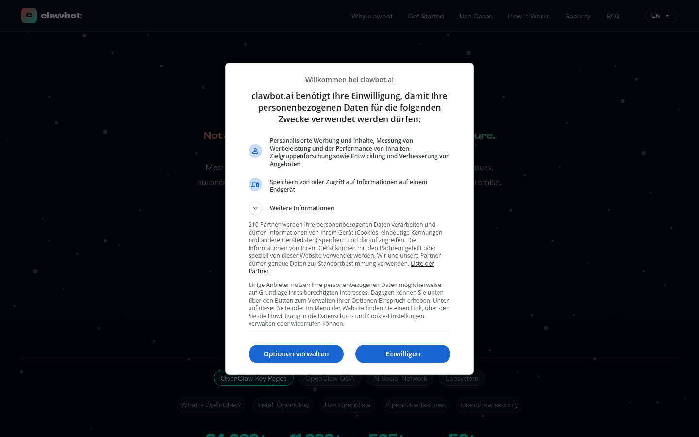 Clawbot product screenshot