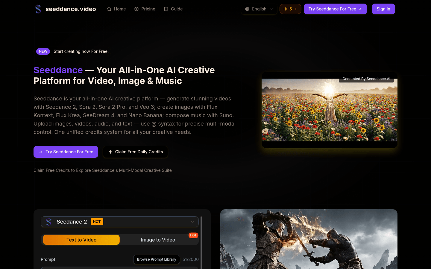 Seeddance product screenshot