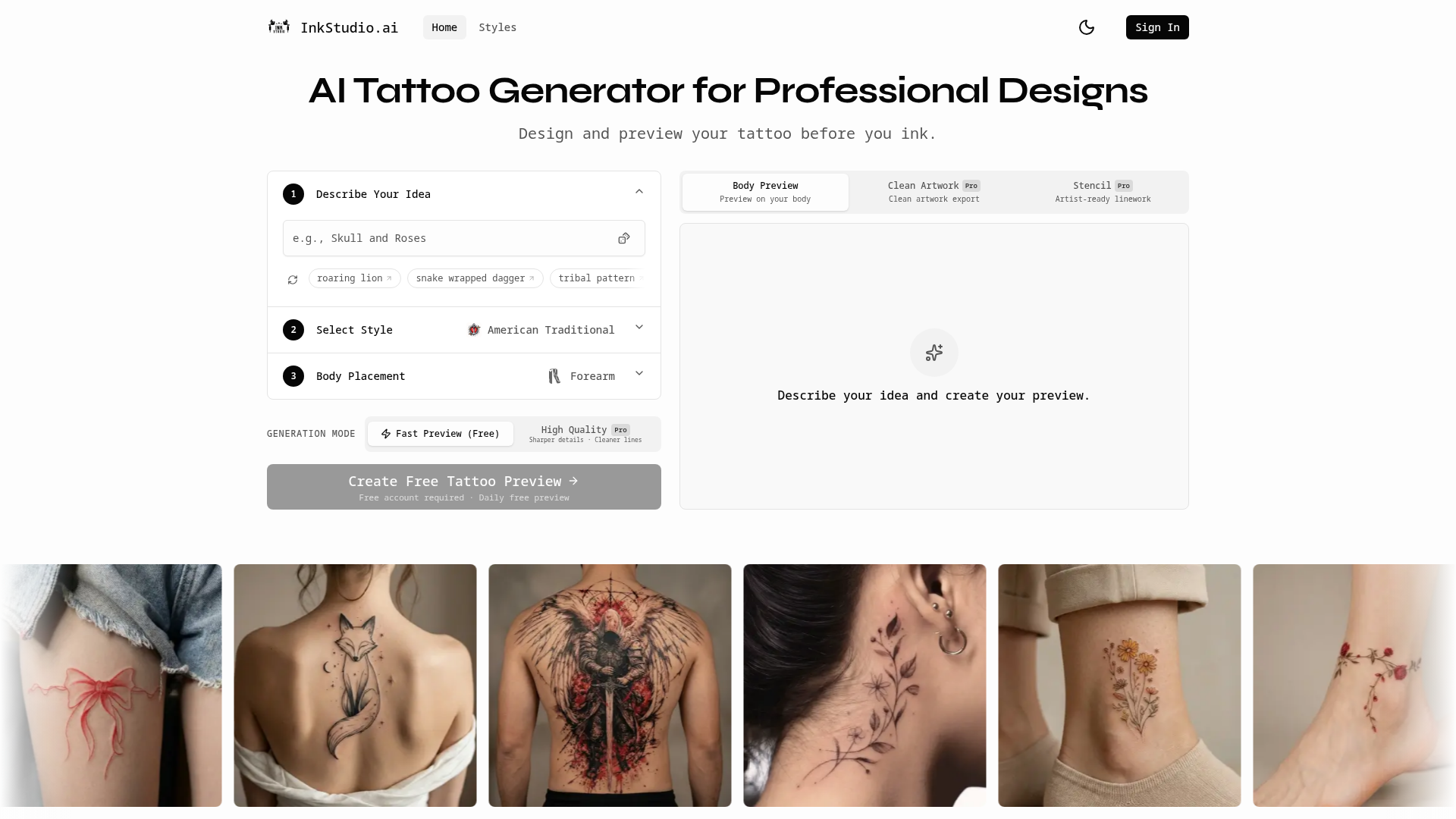 InkStudio.ai product screenshot