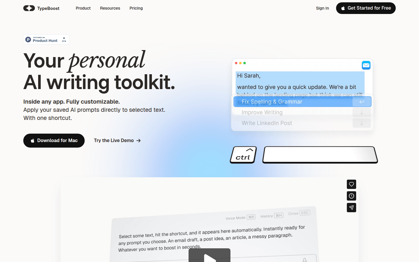 TypeBoost product screenshot