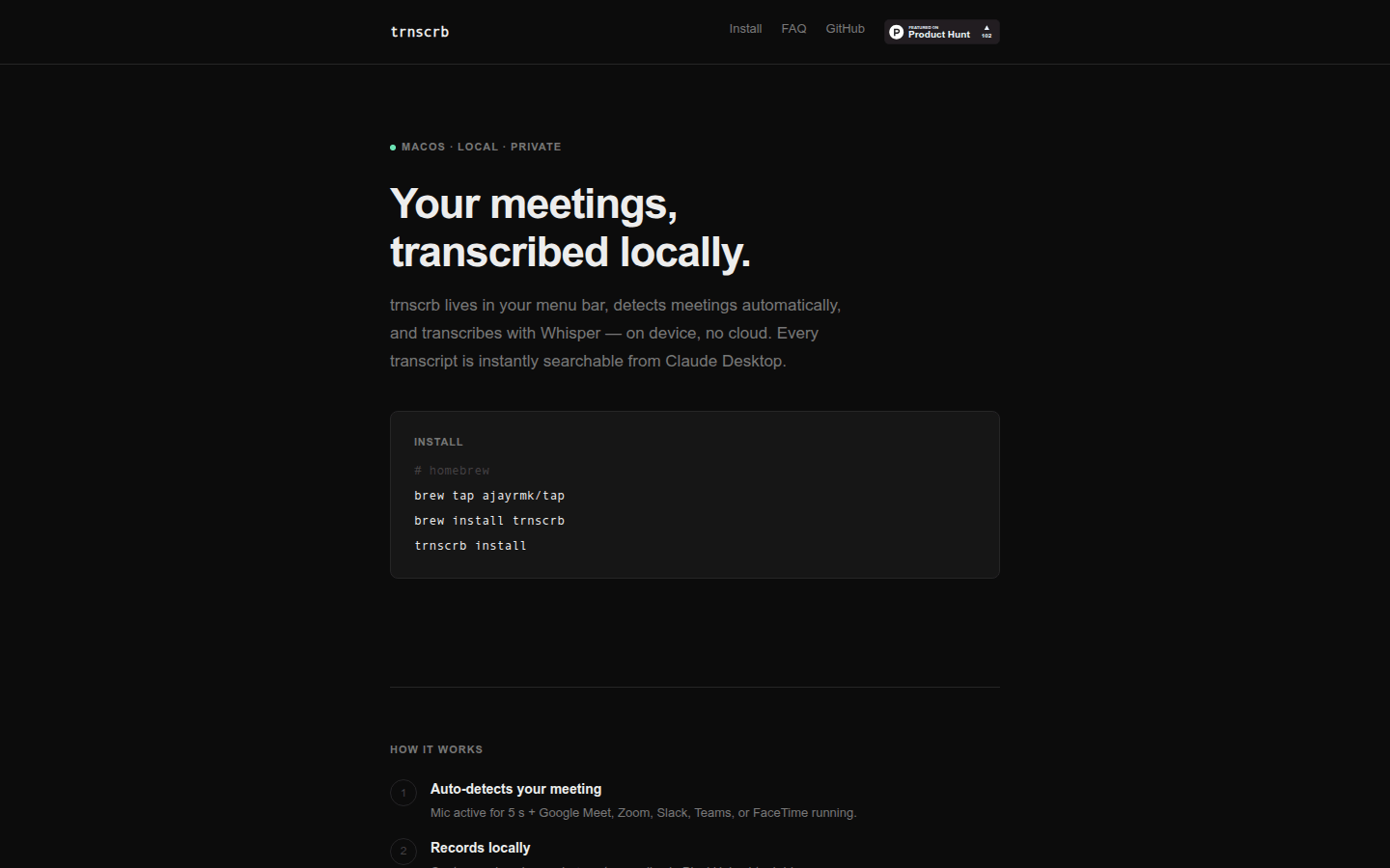 trnscrb product screenshot