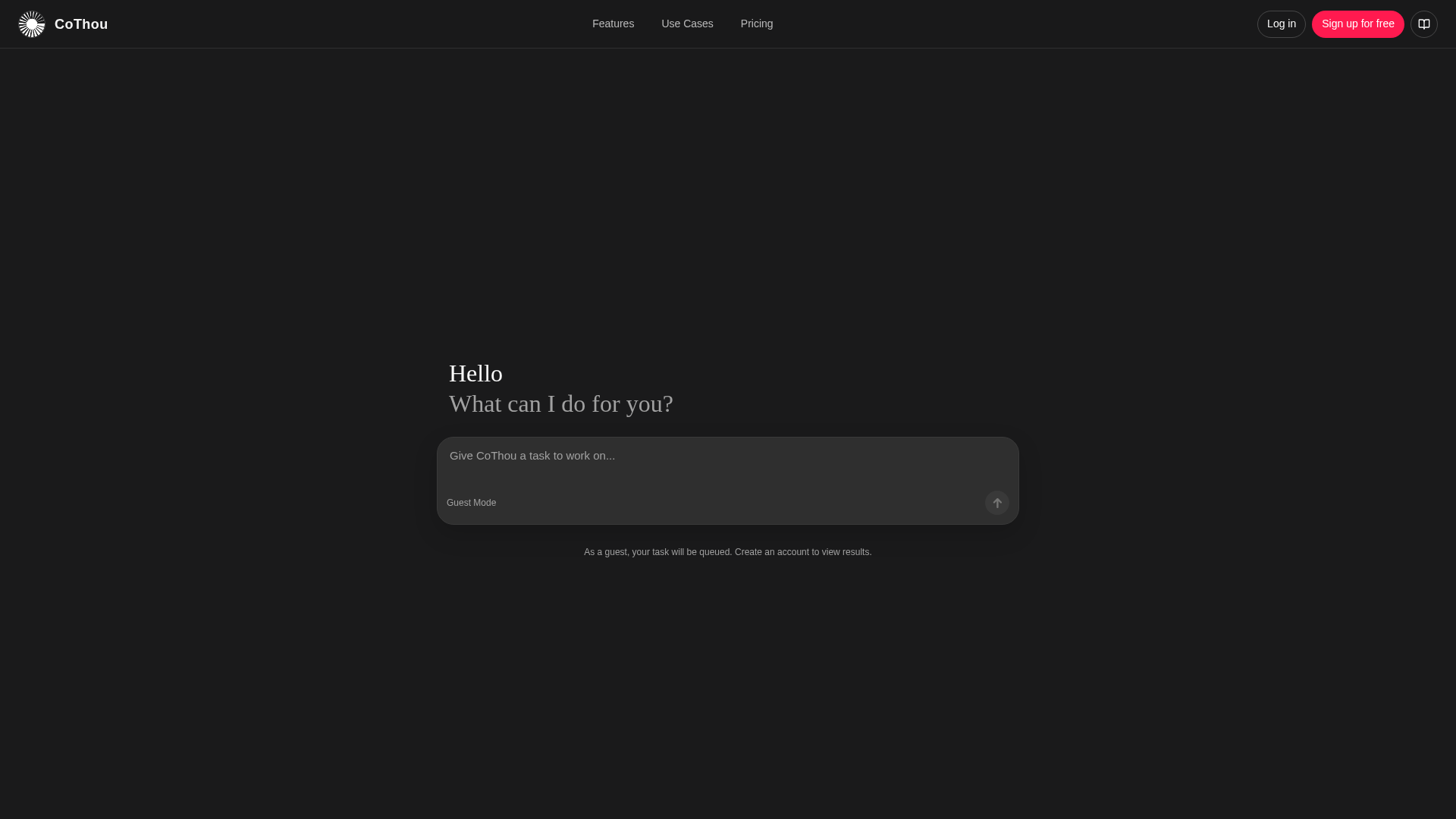 CoThou Autonomous Superagent product screenshot