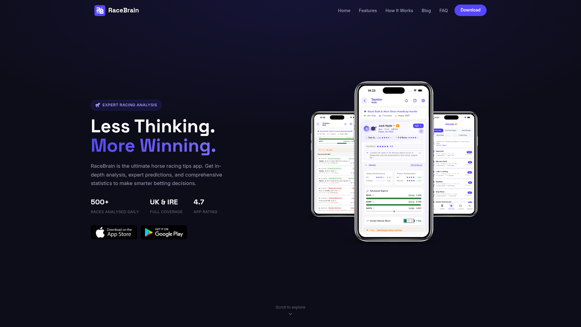 RaceBrain product screenshot