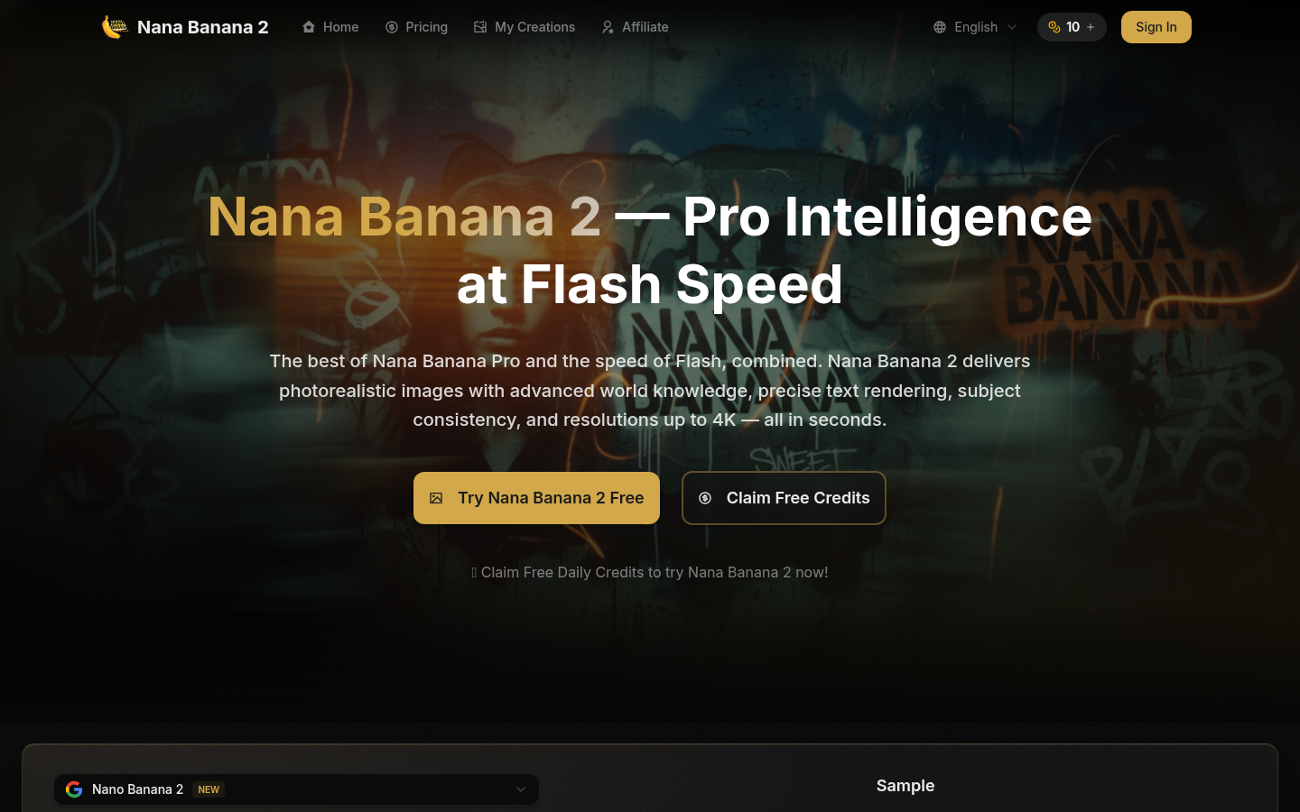 Nana Banana 2 product screenshot