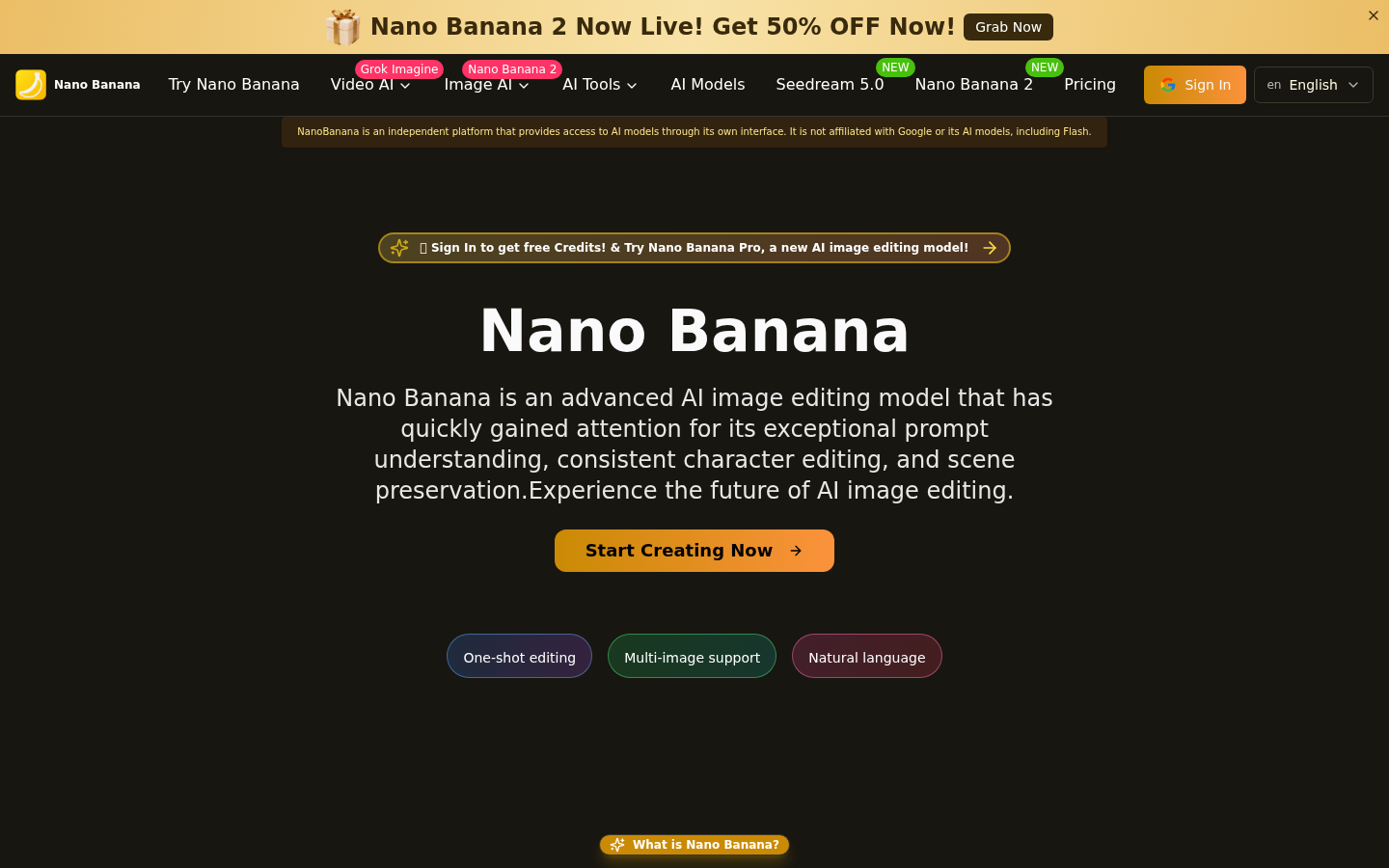 Nano Banana by NanoBanana.io product screenshot