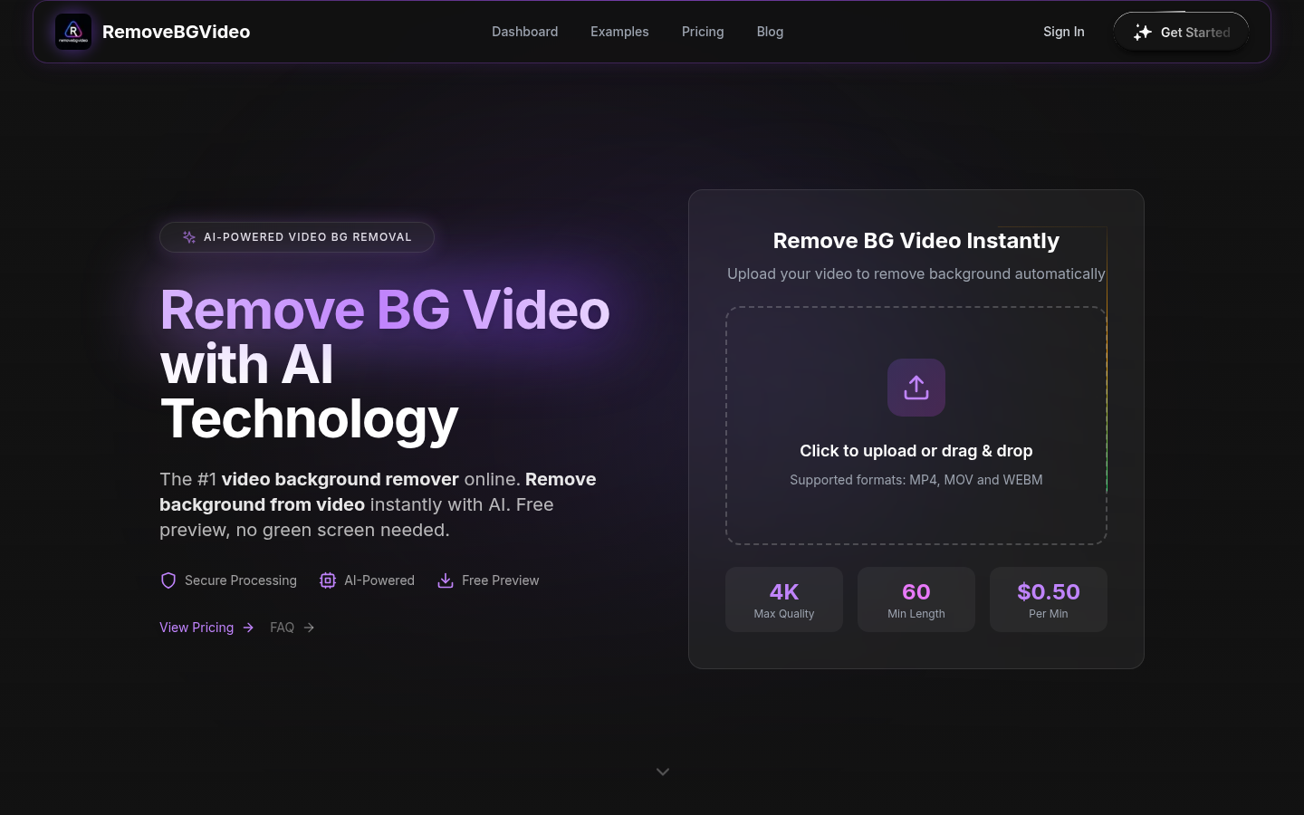 remove bg video product screenshot