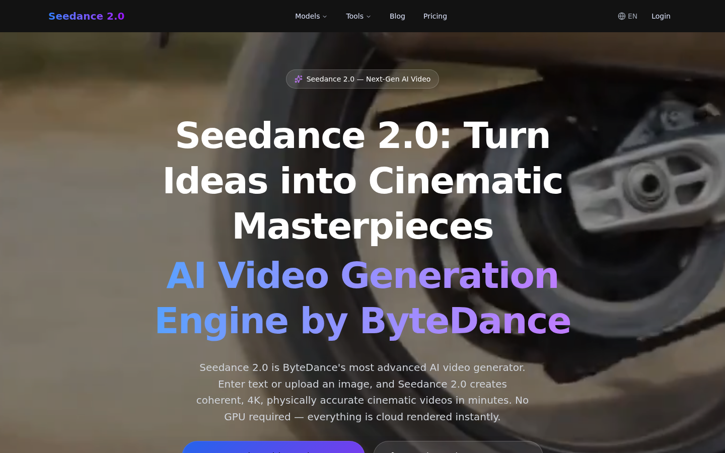Seedance 2.0 — AI Video Generator product screenshot