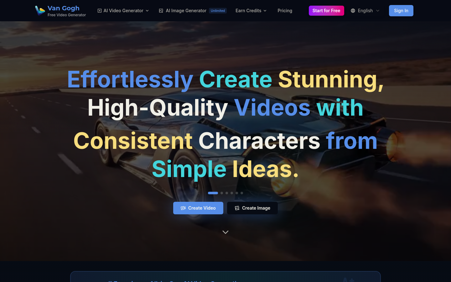 Van Gogh Free Video Generator product screenshot