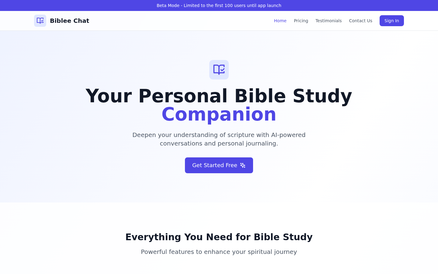 Biblee Chat product screenshot