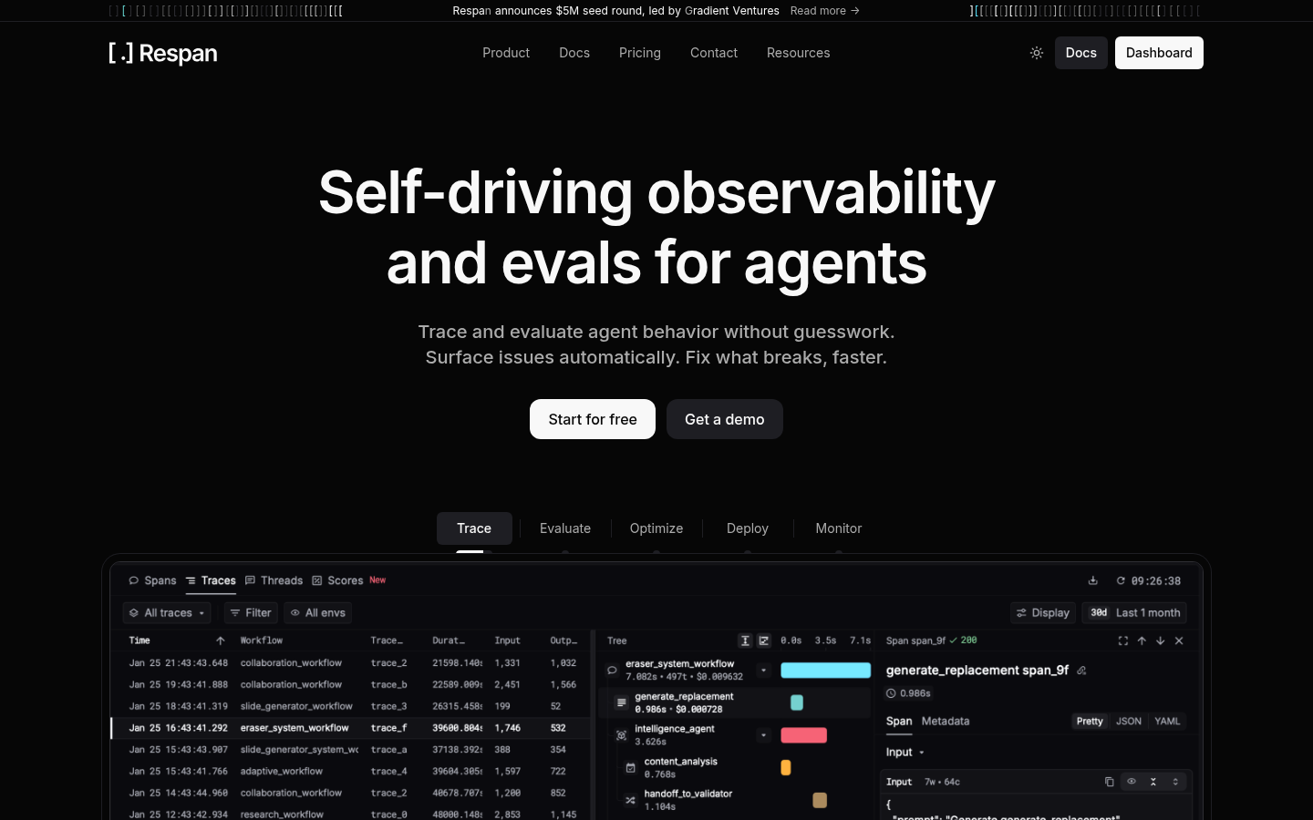 Respan product screenshot