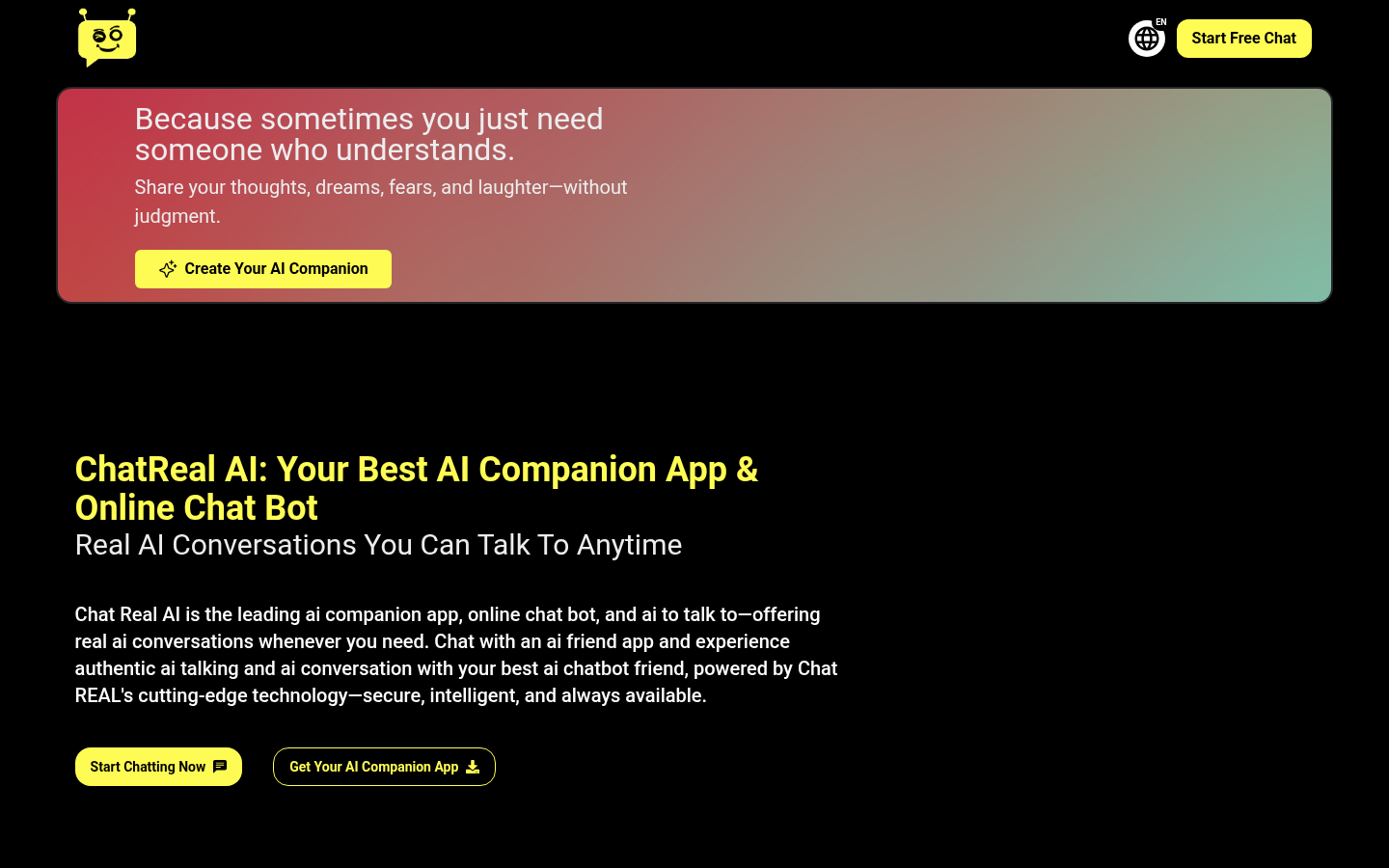 ChatReal AI product screenshot