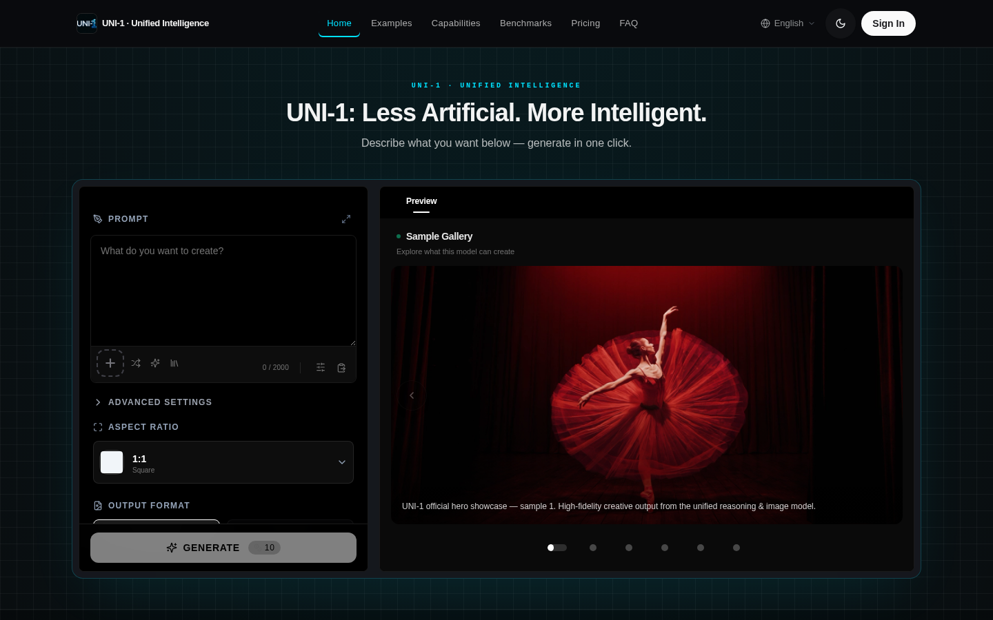 UNI product screenshot