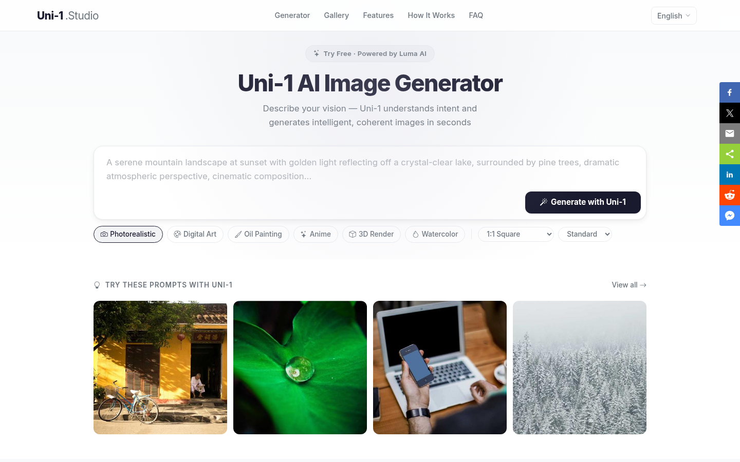 Uni product screenshot