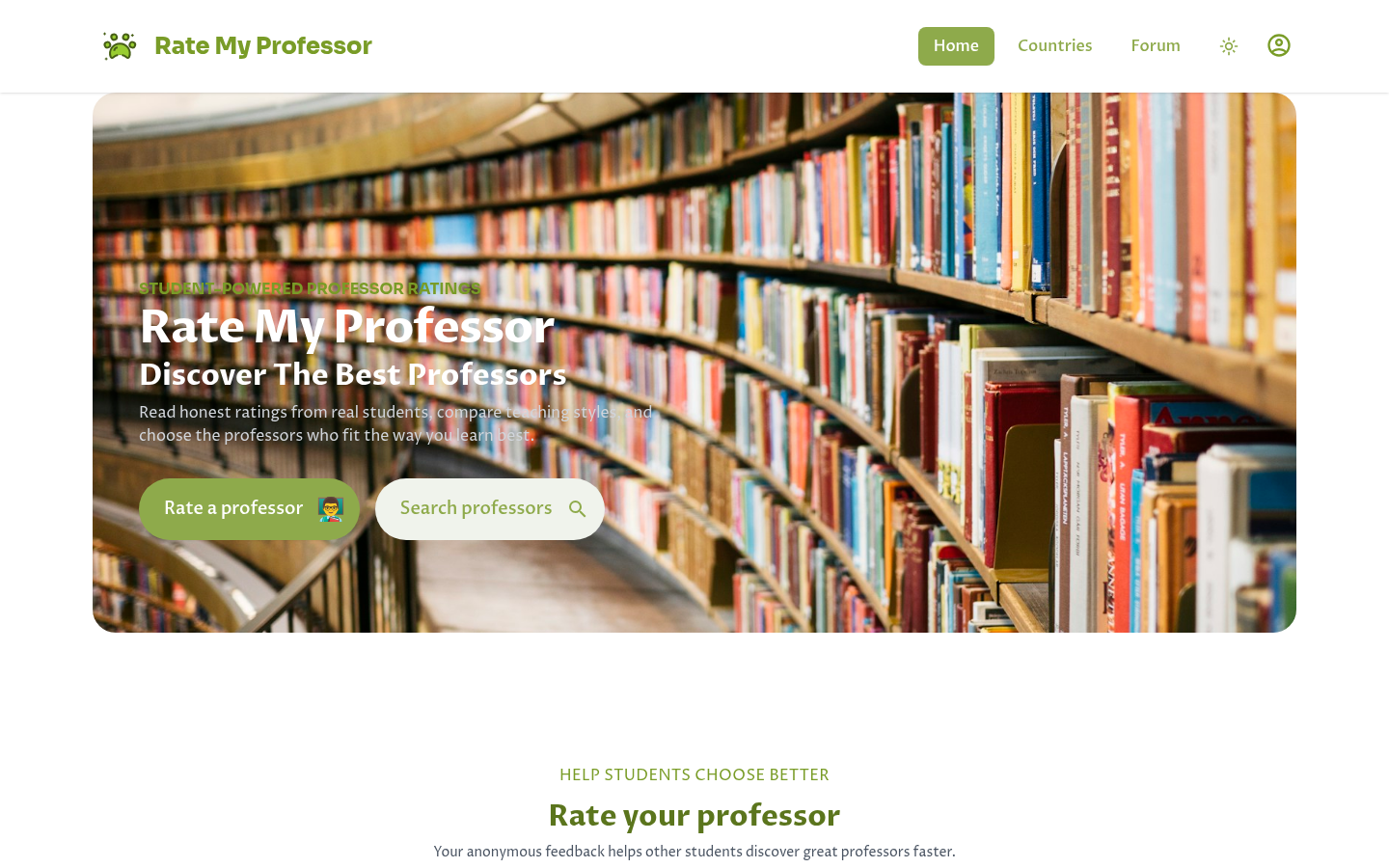 Rate My Professor product screenshot