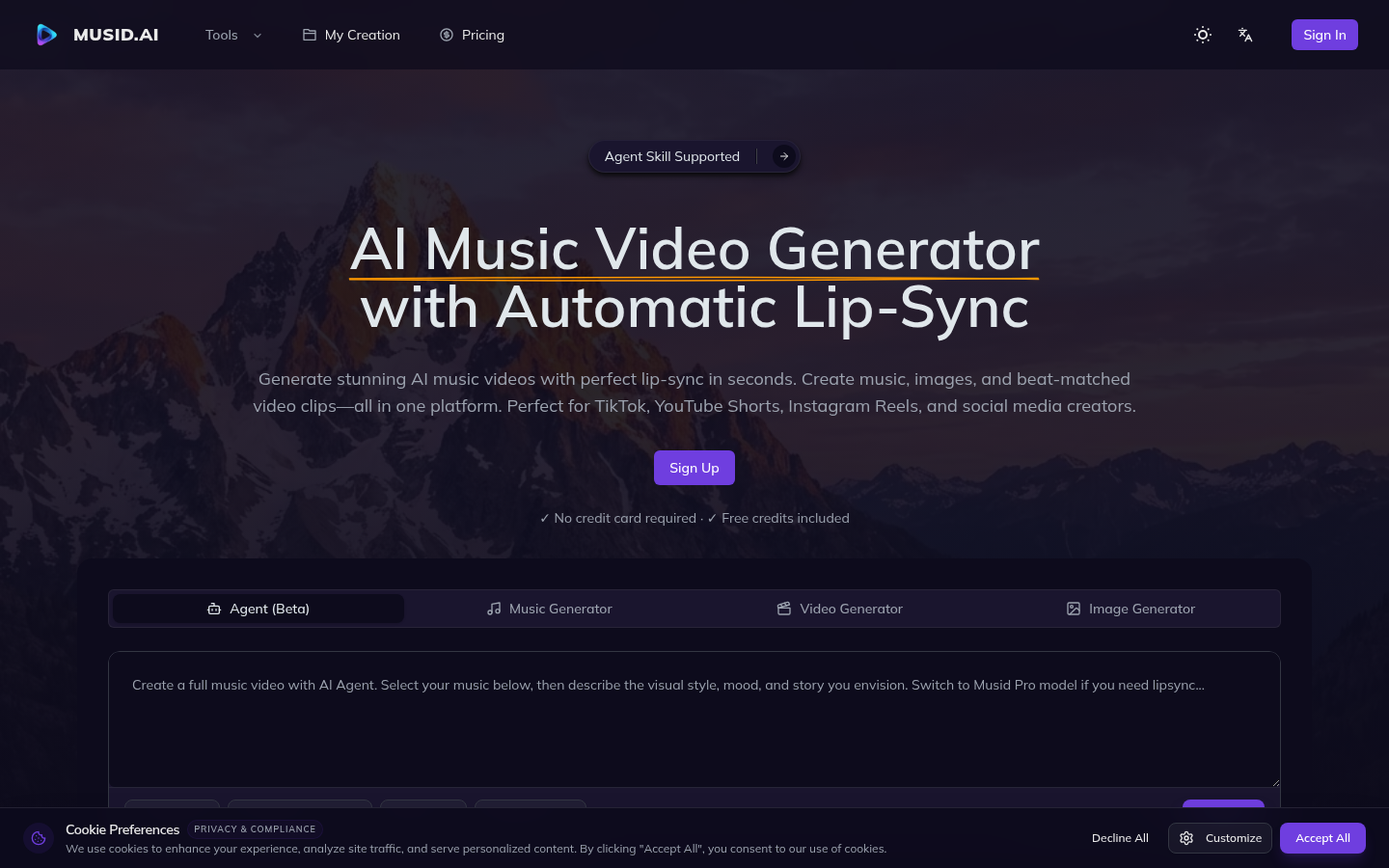 Musid AI product screenshot