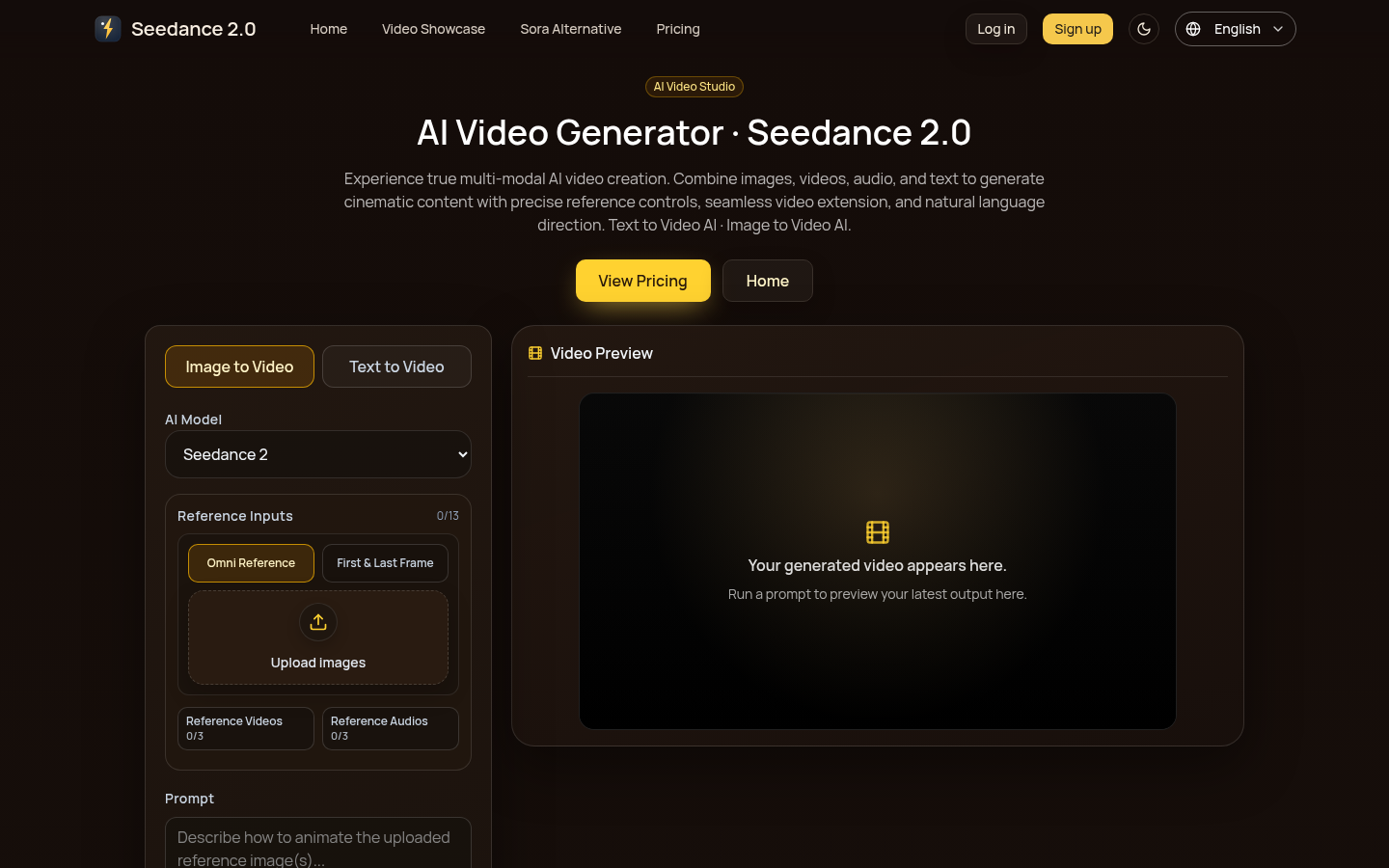 Seedance 2.0 AI Video Generator product screenshot