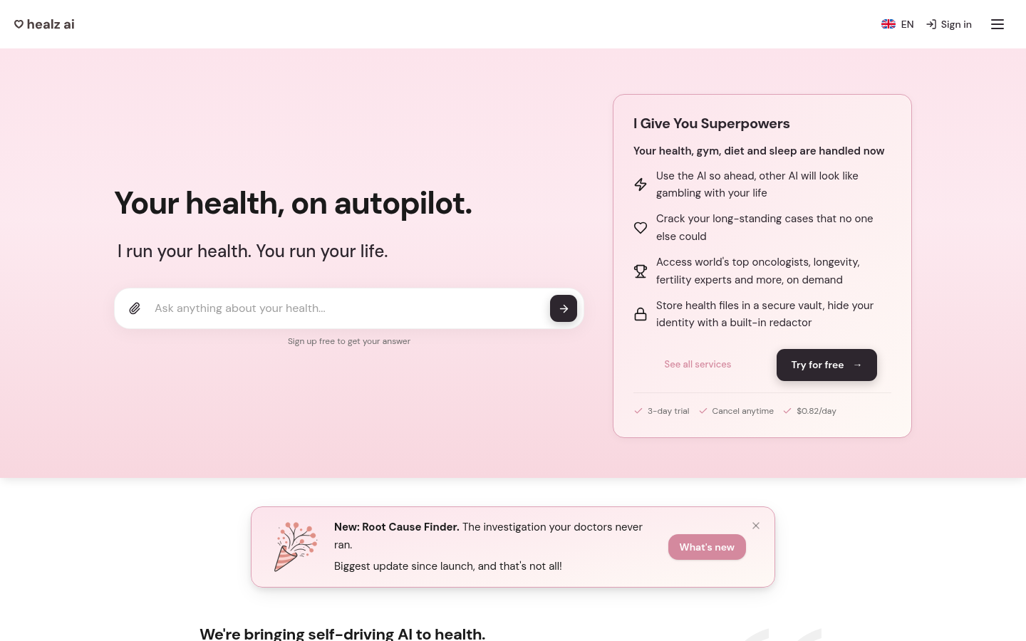 Healz.AI product screenshot