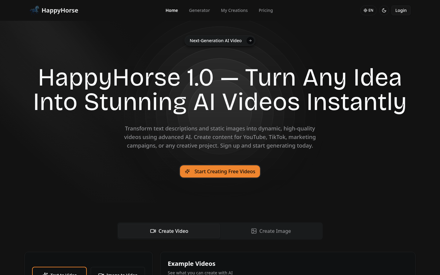 HappyHorse product screenshot