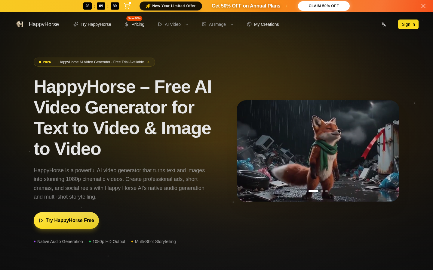 HappyHorse AI product screenshot