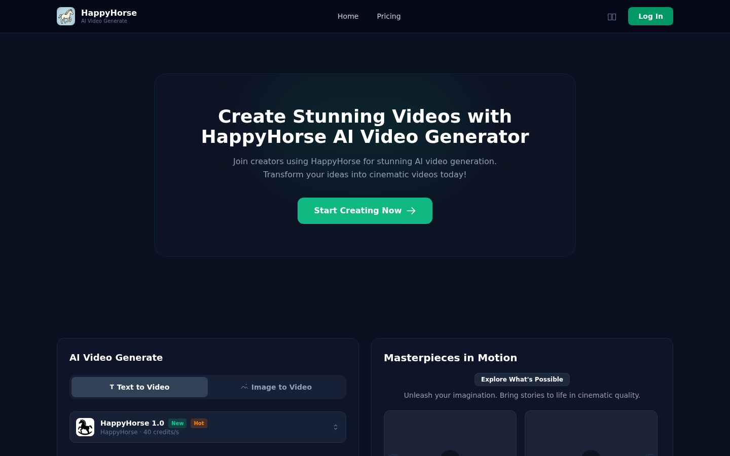 HappyHorse product screenshot
