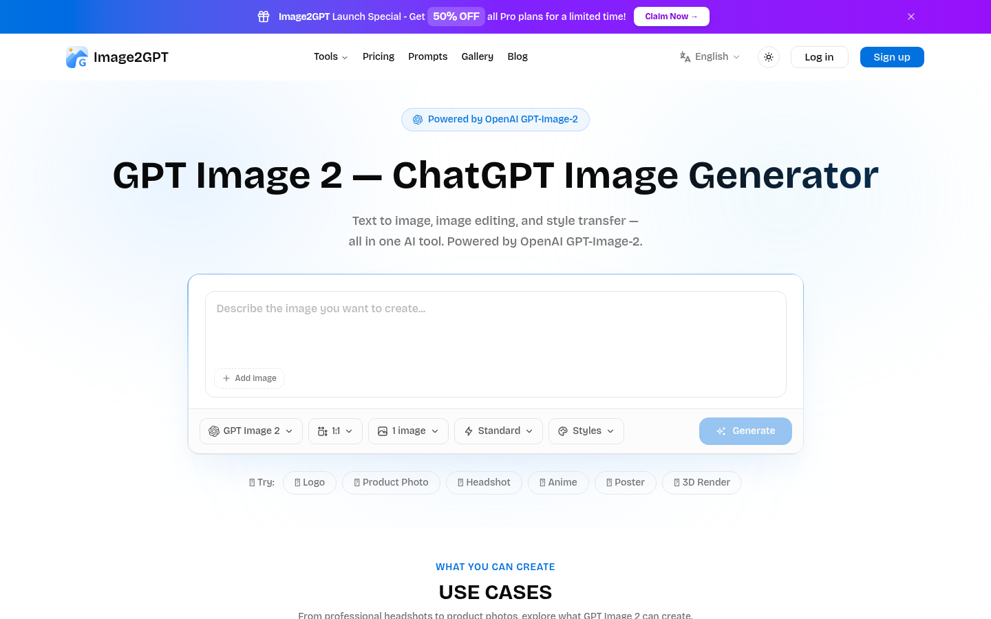 Image2GPT product screenshot