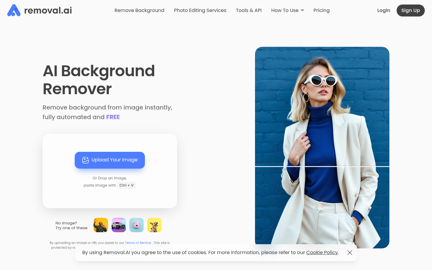 Removal.AI product screenshot