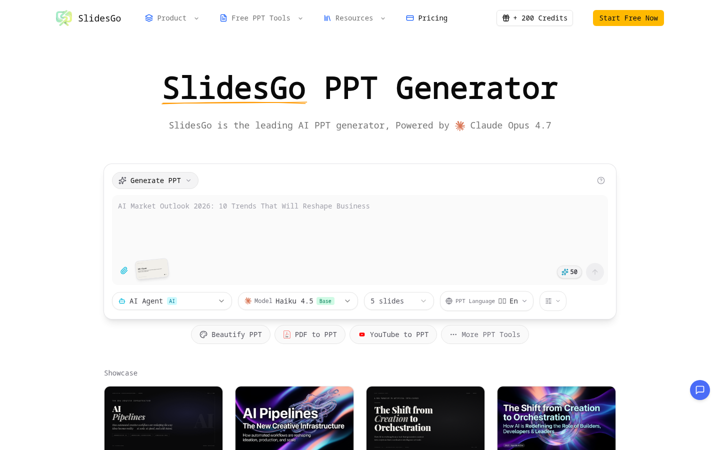 SlidesGo product screenshot