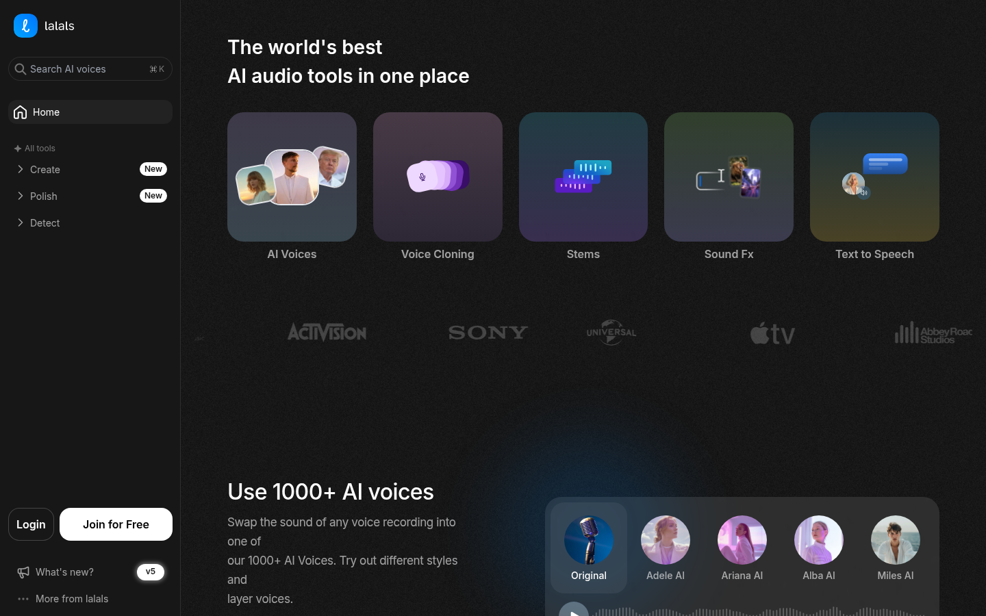 Lalals product screenshot