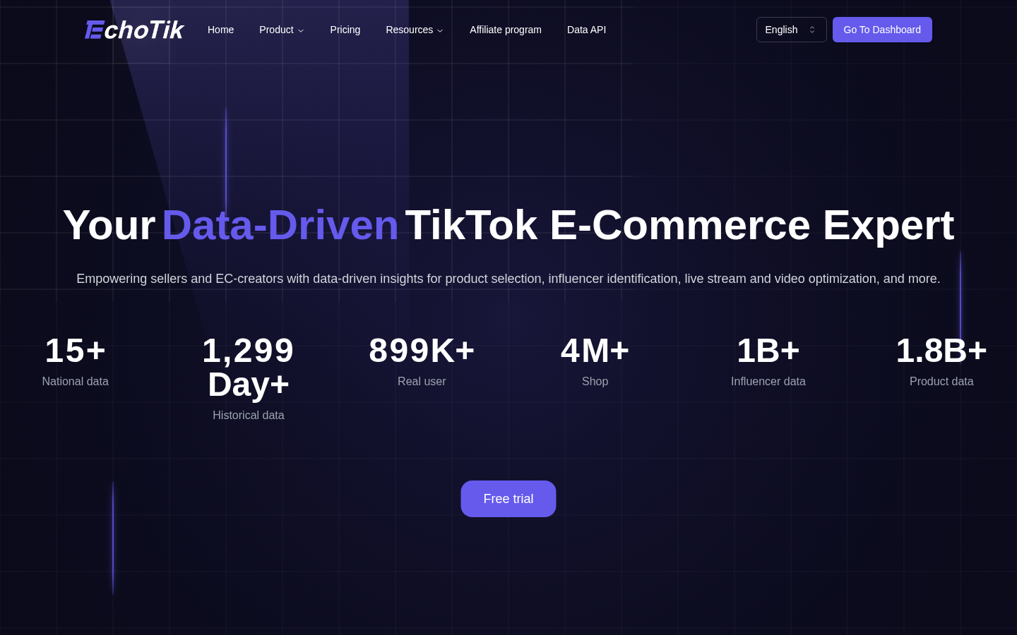 EchoTik.live product screenshot