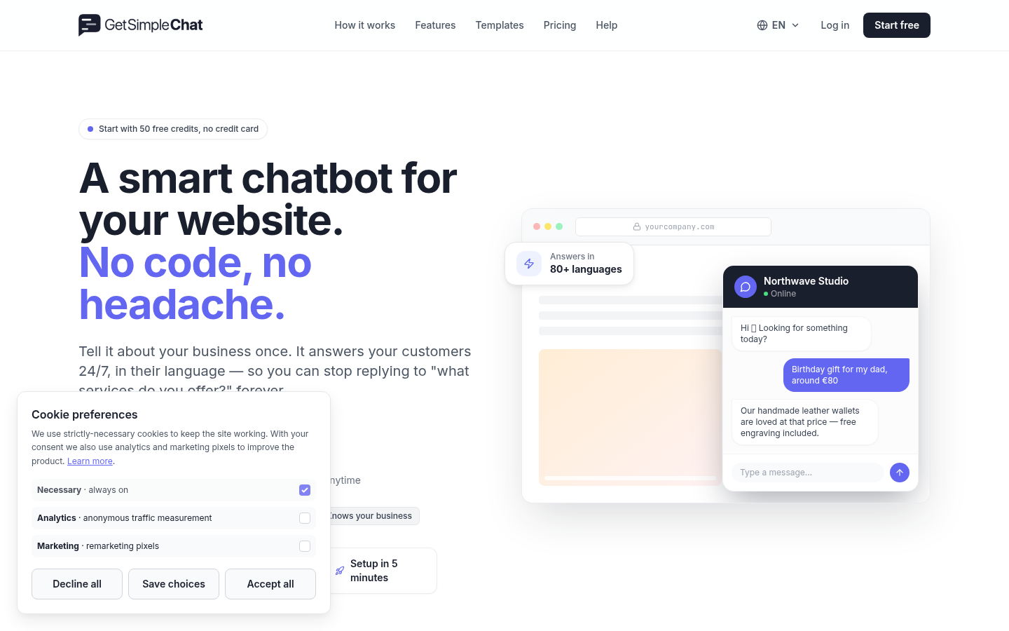 Get Simple Chat product screenshot