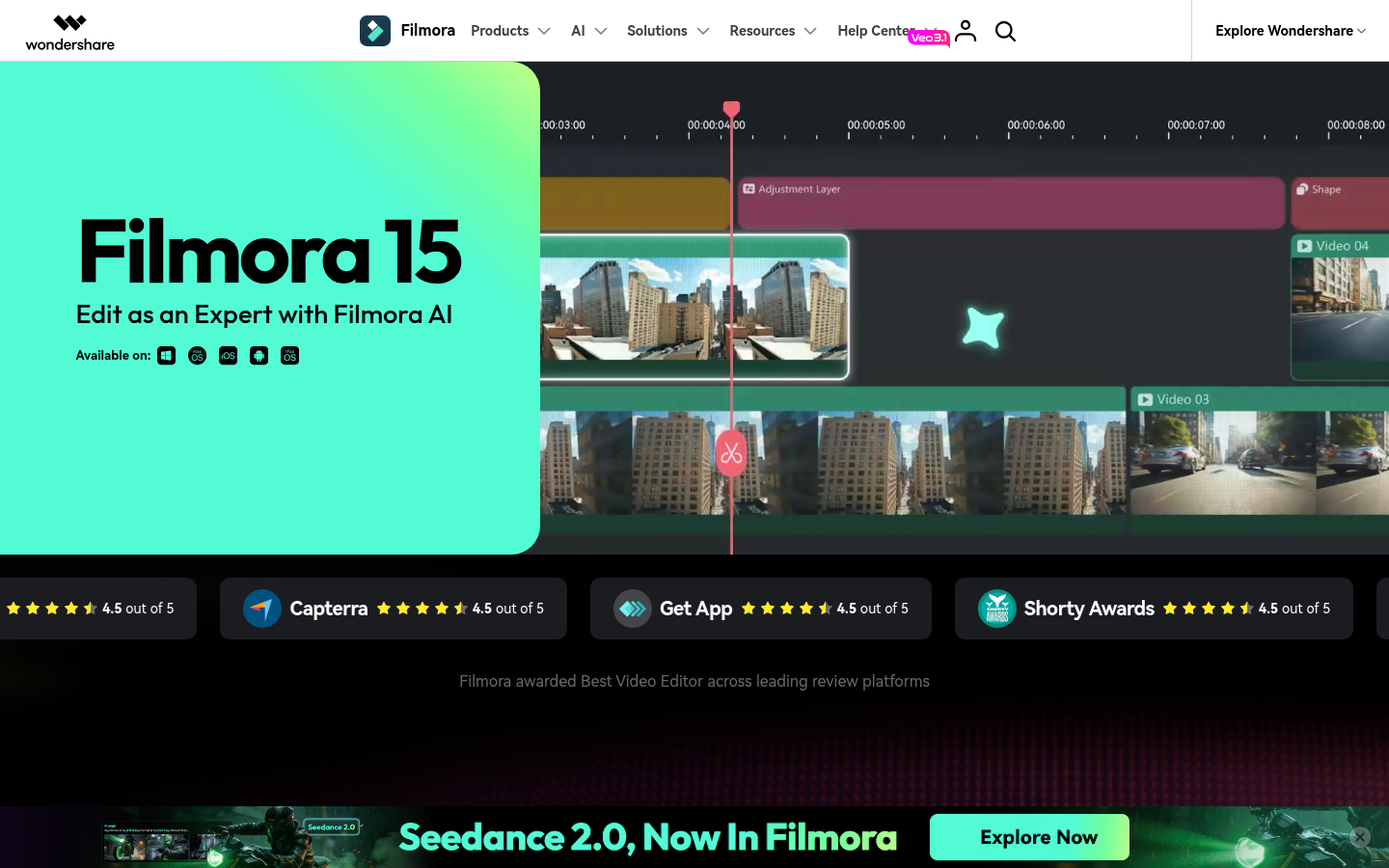 Wondershare Filmora product screenshot