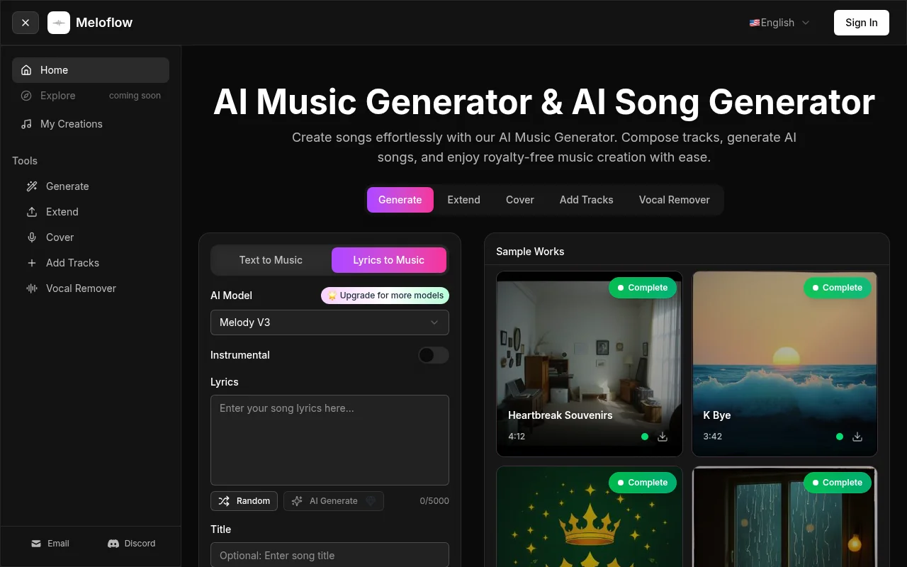 Meloflow product screenshot